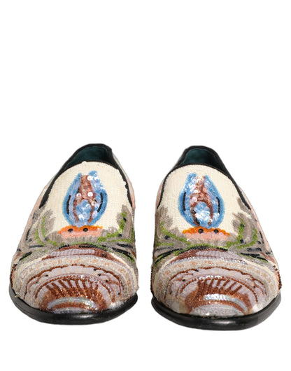Zapatos mocasines Dolce & Gabbana multicolores bordados con lentejuelas