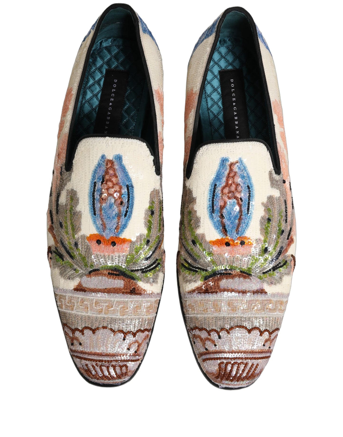 Zapatos mocasines Dolce & Gabbana multicolores bordados con lentejuelas