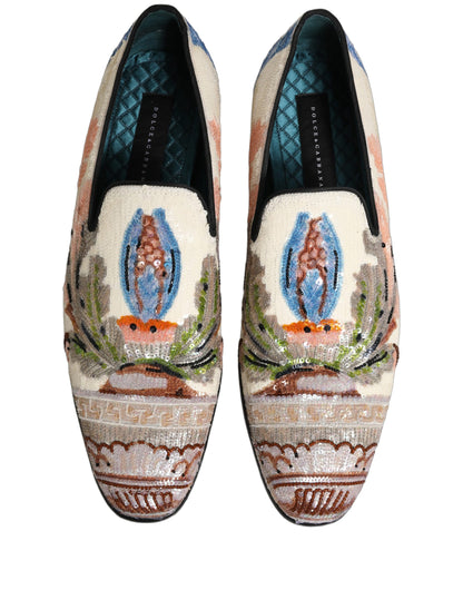 Zapatos mocasines Dolce & Gabbana multicolores bordados con lentejuelas