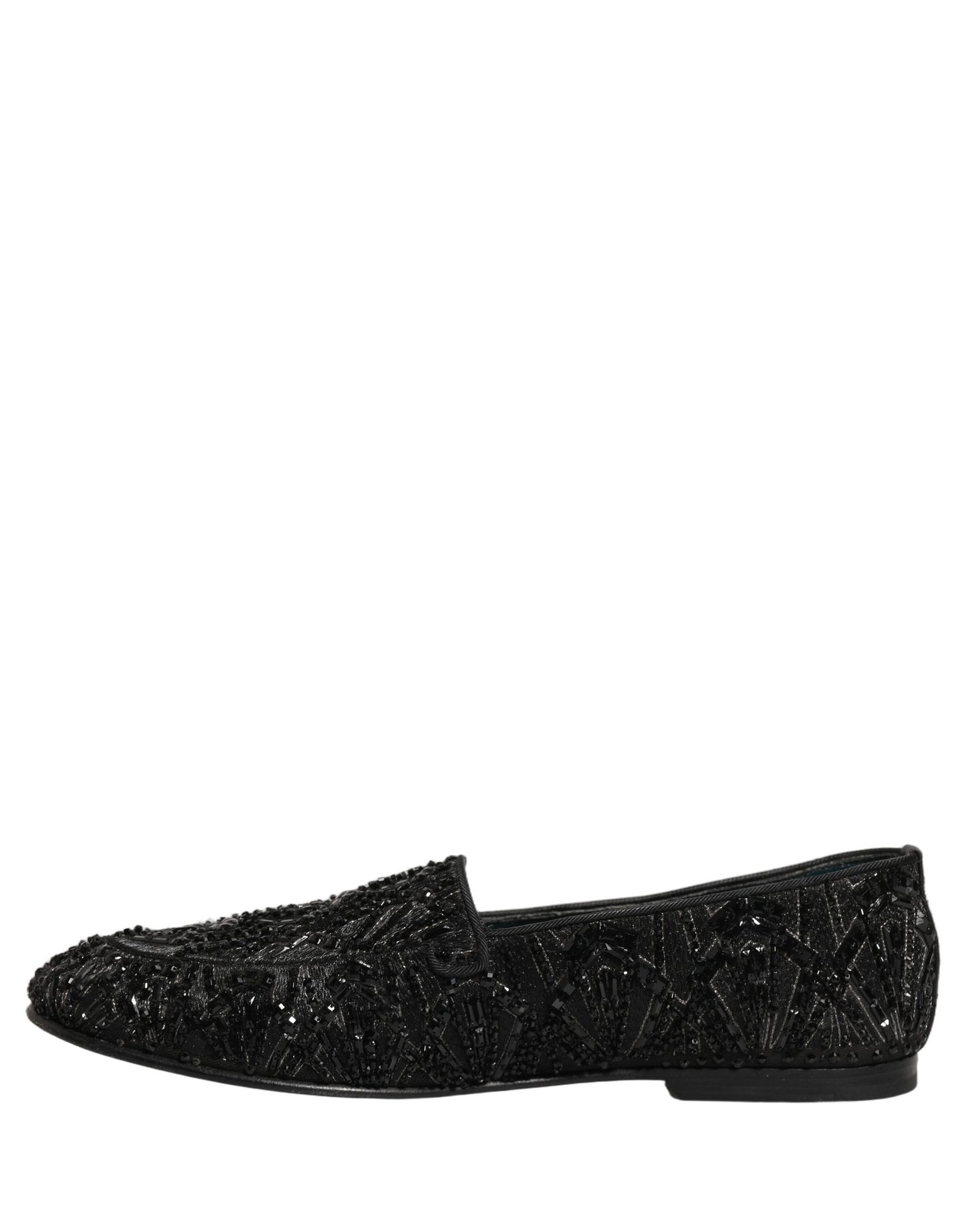 Chaussures Loafers Dolce & Gabbana en Velours Noir Brodé