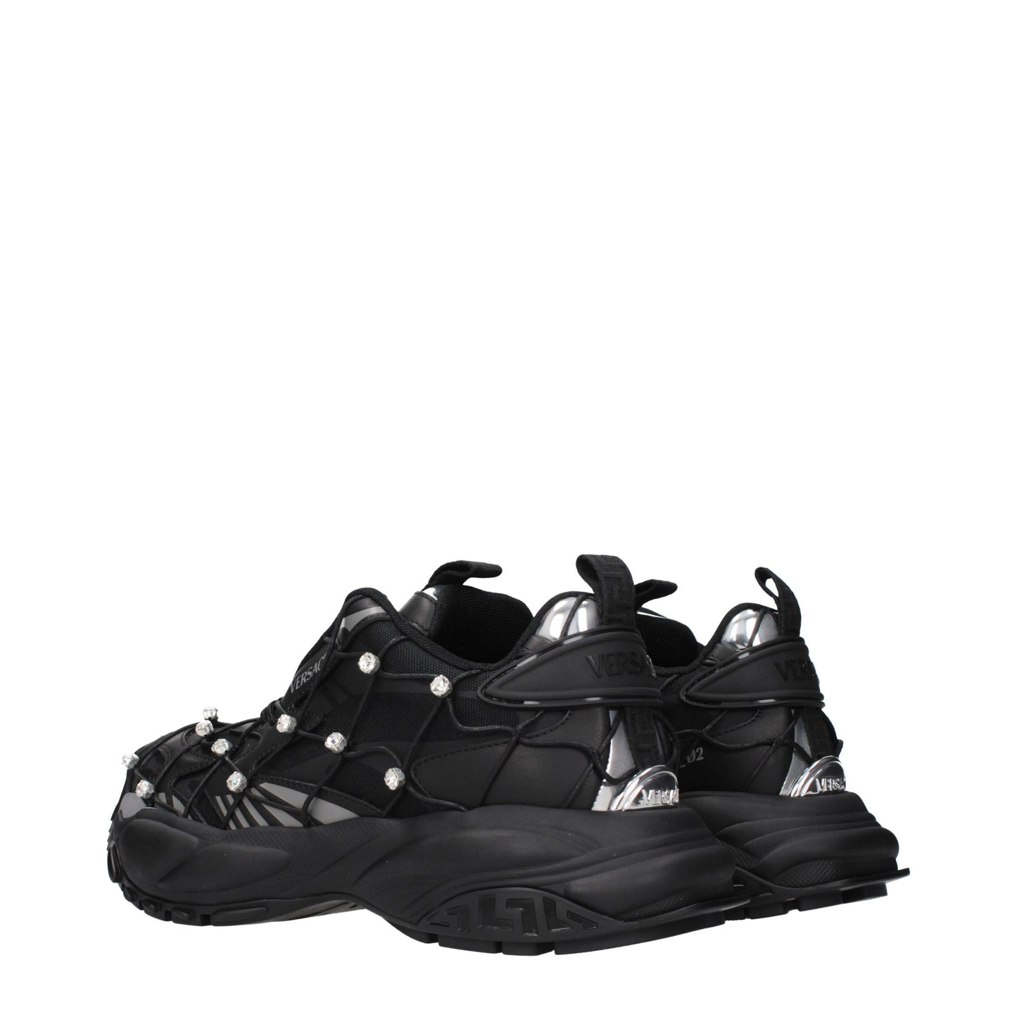 Baskets Chunky Versace en Tissu Noir
