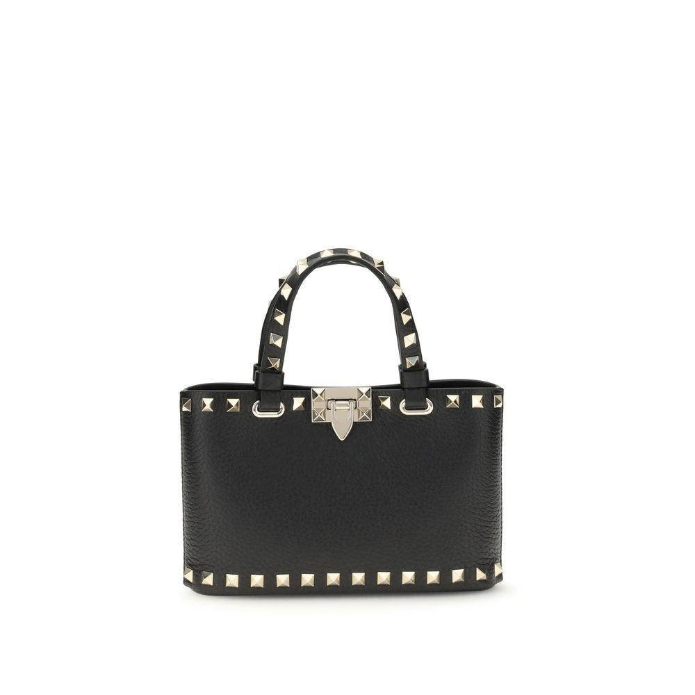 Bolso de mano Valentino Garavani de piel de becerro negra Bos Taurus