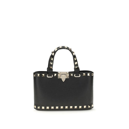 Bolso de mano Valentino Garavani de piel de becerro negra Bos Taurus