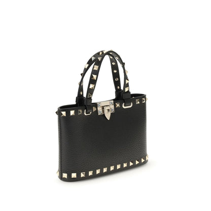 Bolso de mano Valentino Garavani de piel de becerro negra Bos Taurus