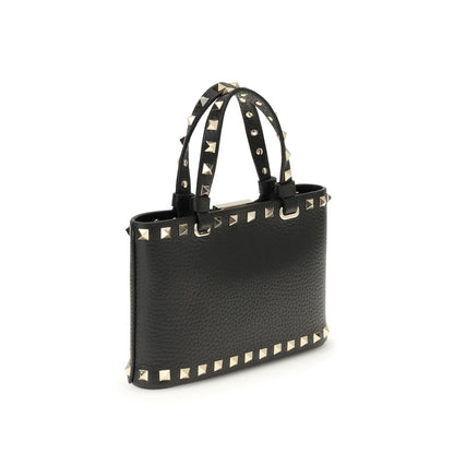 Bolso de mano Valentino Garavani de piel de becerro negra Bos Taurus