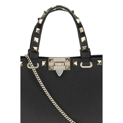 Bolso de mano Valentino Garavani de piel de becerro negra Bos Taurus