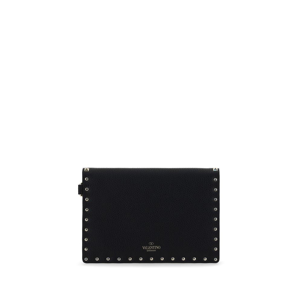 Portefeuille Valentino Garavani en Cuir de Veau Noir Bos Taurus