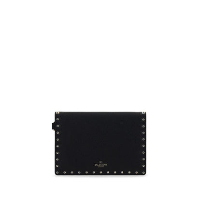Portefeuille Valentino Garavani en Cuir de Veau Noir Bos Taurus