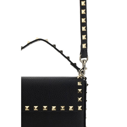 Bolso de hombro Valentino Garavani negro de piel de becerro Bos Taurus