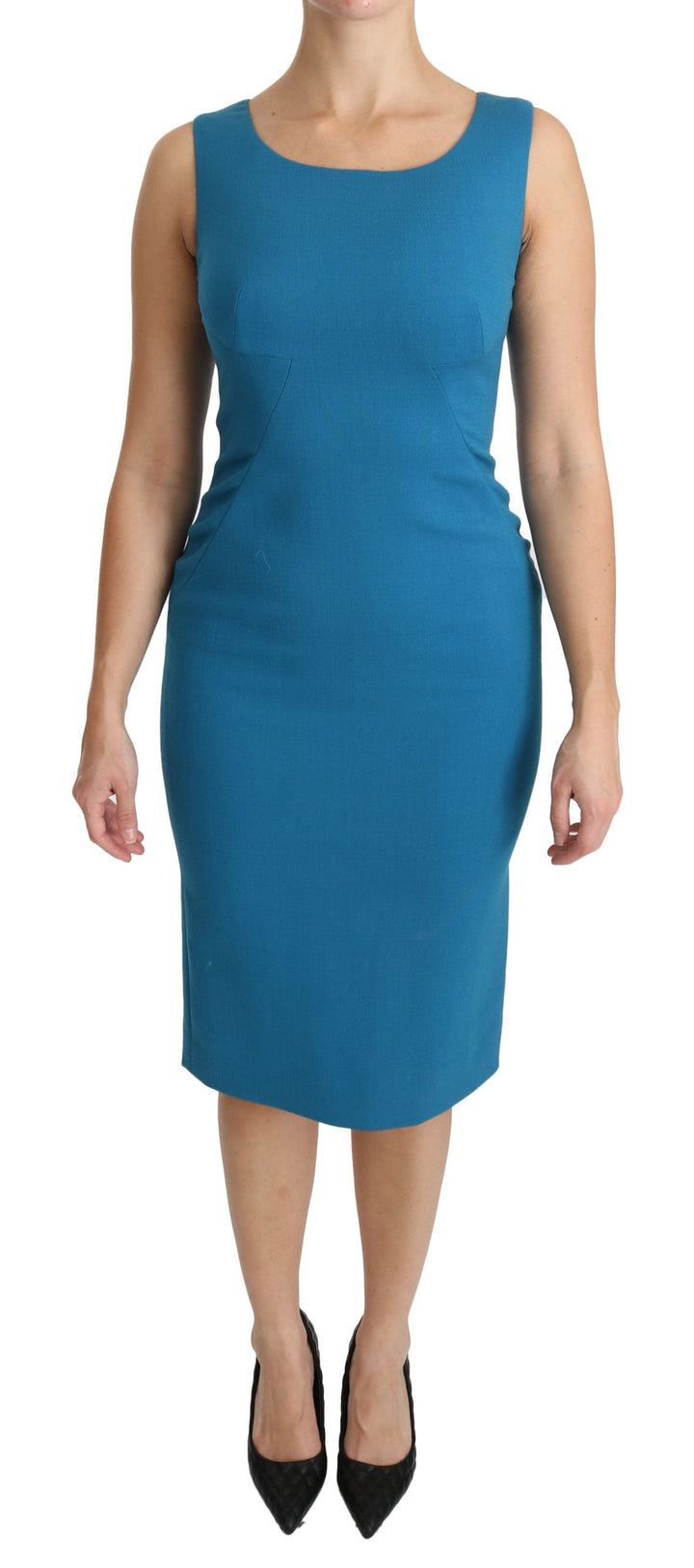 Vestido informal de lana virgen azul Dolce & Gabbana