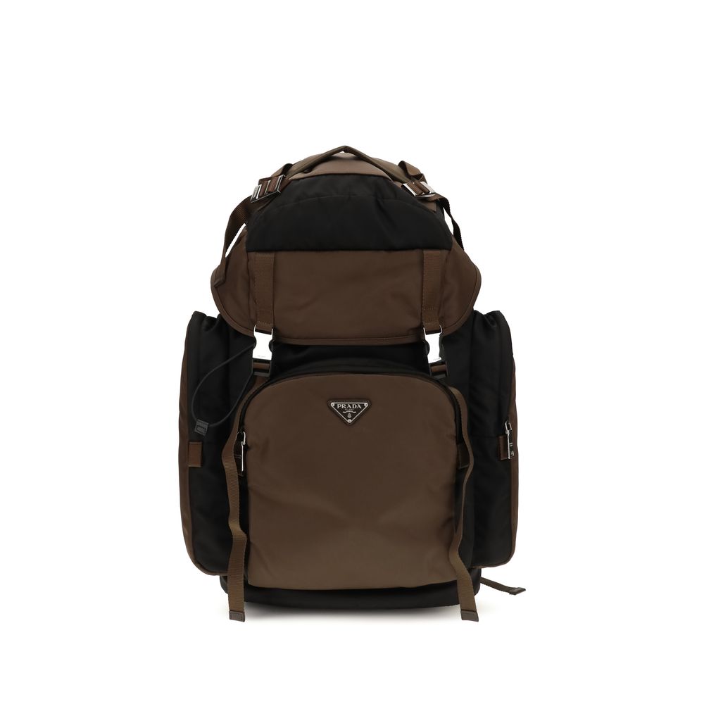Sac à dos Prada en polyamide recyclé marron