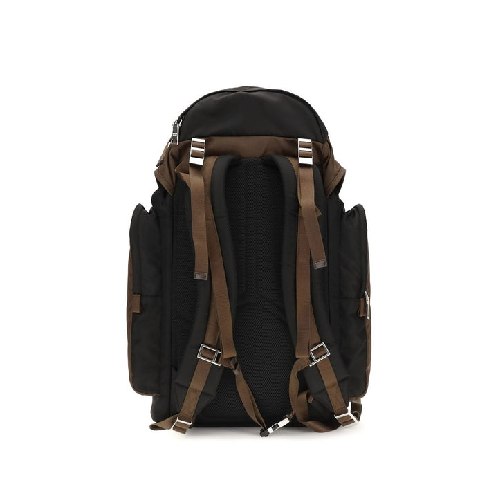 Mochila Prada de poliamida reciclada marrón