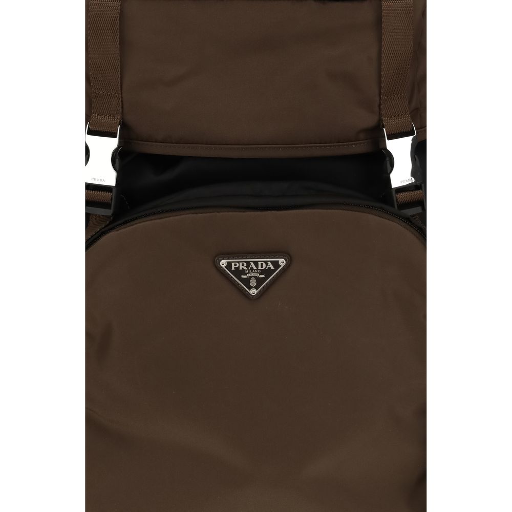 Sac à dos Prada en polyamide recyclé marron