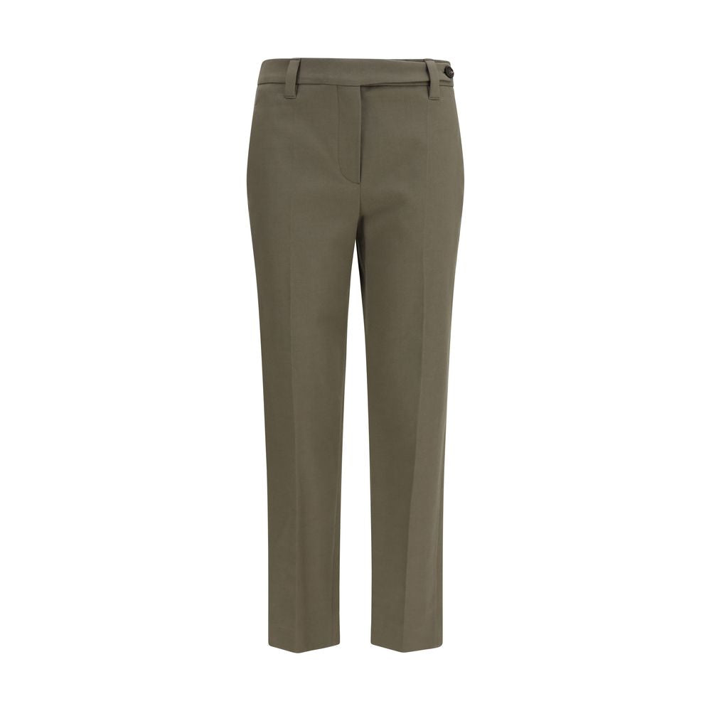 Pantalones de vestir bicolor de algodón Brunello Cucinelli