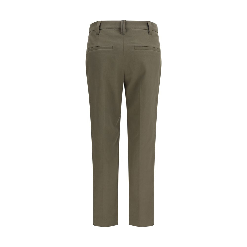 Pantalones de vestir bicolor de algodón Brunello Cucinelli