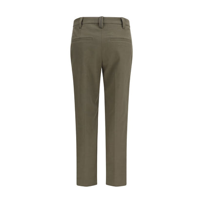 Pantalones de vestir bicolor de algodón Brunello Cucinelli