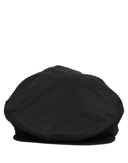 Dolce & Gabbana Casquette Gavroche Homme en Coton Stretch Noir