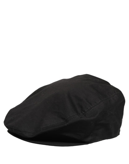 Dolce & Gabbana Casquette Gavroche Homme en Coton Stretch Noir