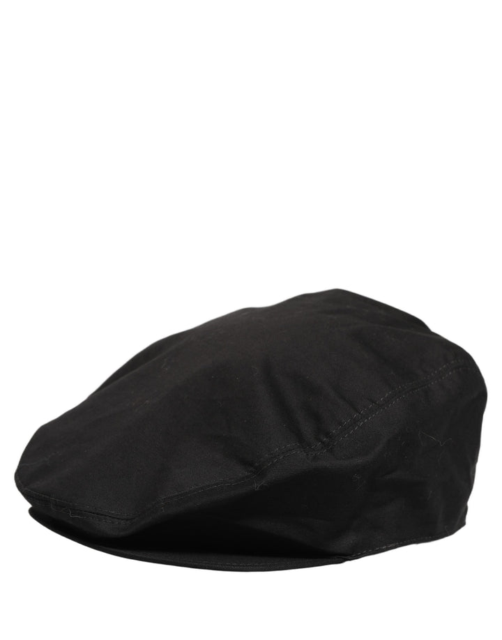 Dolce & Gabbana Casquette Gavroche Homme en Coton Stretch Noir