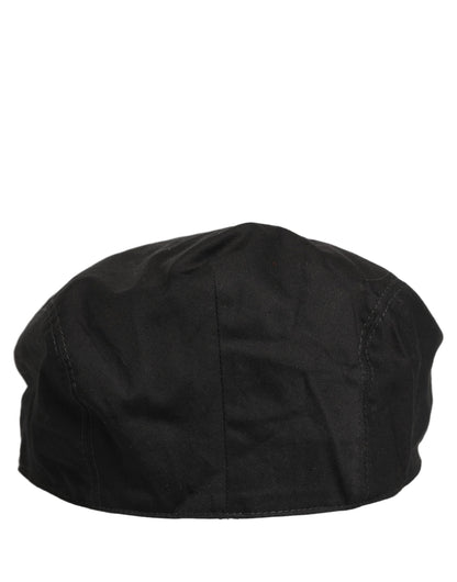 Dolce & Gabbana Casquette Gavroche Homme en Coton Stretch Noir