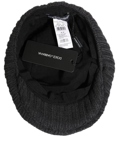 Dolce & Gabbana Gorra de lana gris oscuro para hombre
