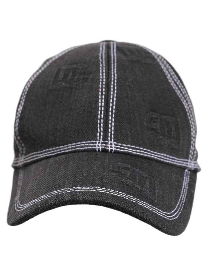 Gorra de béisbol de 6 paneles de algodón negro Dolce & Gabbana para hombre