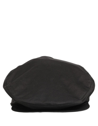 Dolce & Gabbana Casquette Gavroche Homme en Coton Stretch Noir
