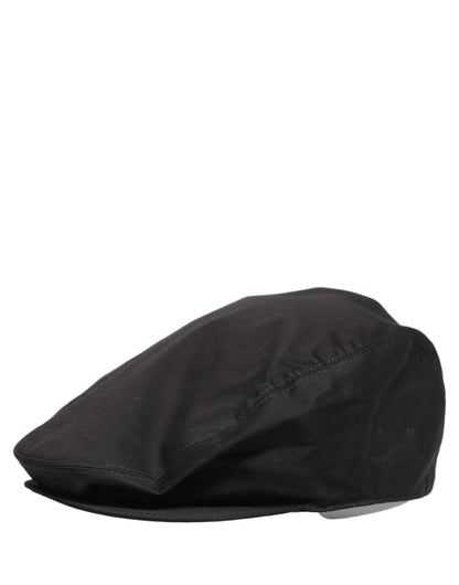 Dolce & Gabbana Casquette Gavroche Homme en Coton Stretch Noir