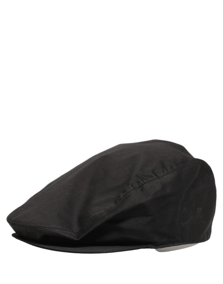 Dolce & Gabbana Casquette Gavroche Homme en Coton Stretch Noir