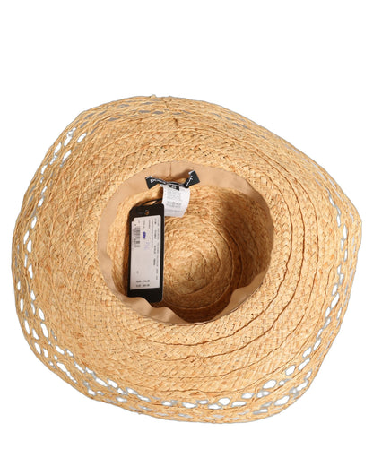 Sombrero Capello de cubo floral de ala ancha beige Dolce & Gabbana para mujer