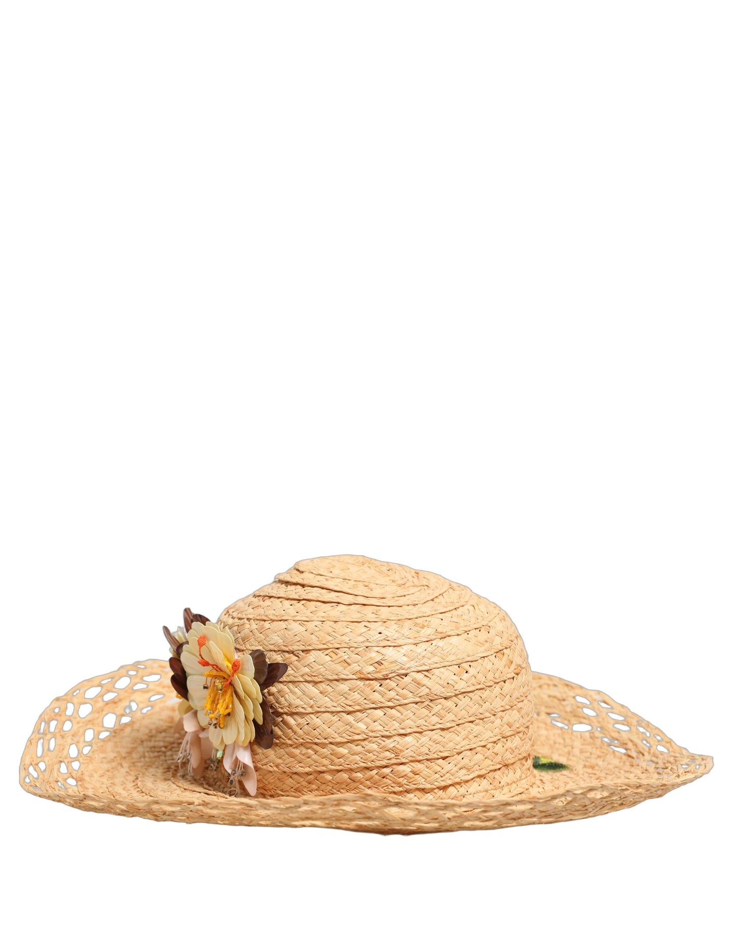 Sombrero Capello de cubo floral de ala ancha beige Dolce & Gabbana para mujer