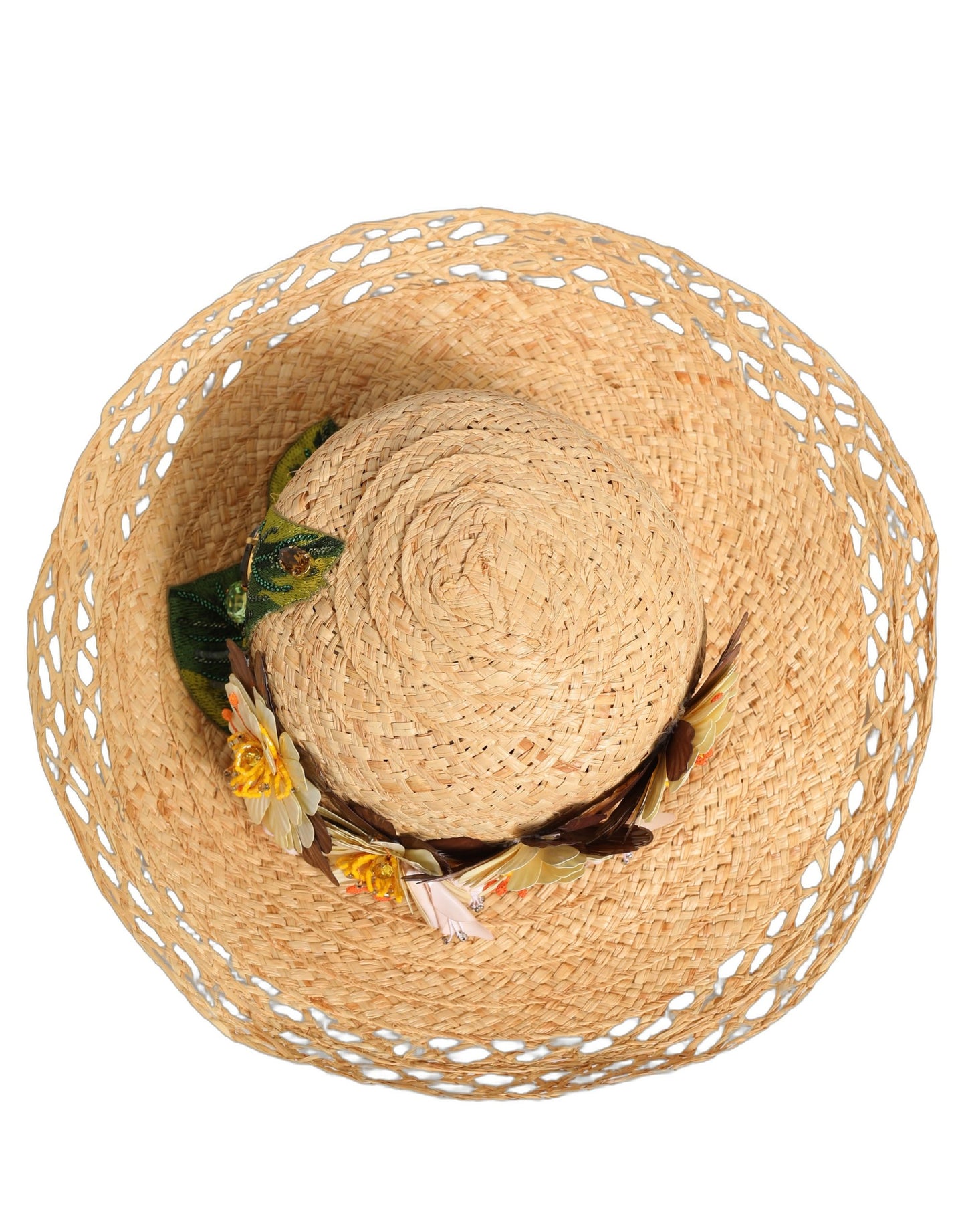 Sombrero Capello de cubo floral de ala ancha beige Dolce & Gabbana para mujer