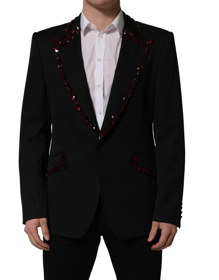 Veste de smoking Dolce & Gabbana noire ornée de cristaux
