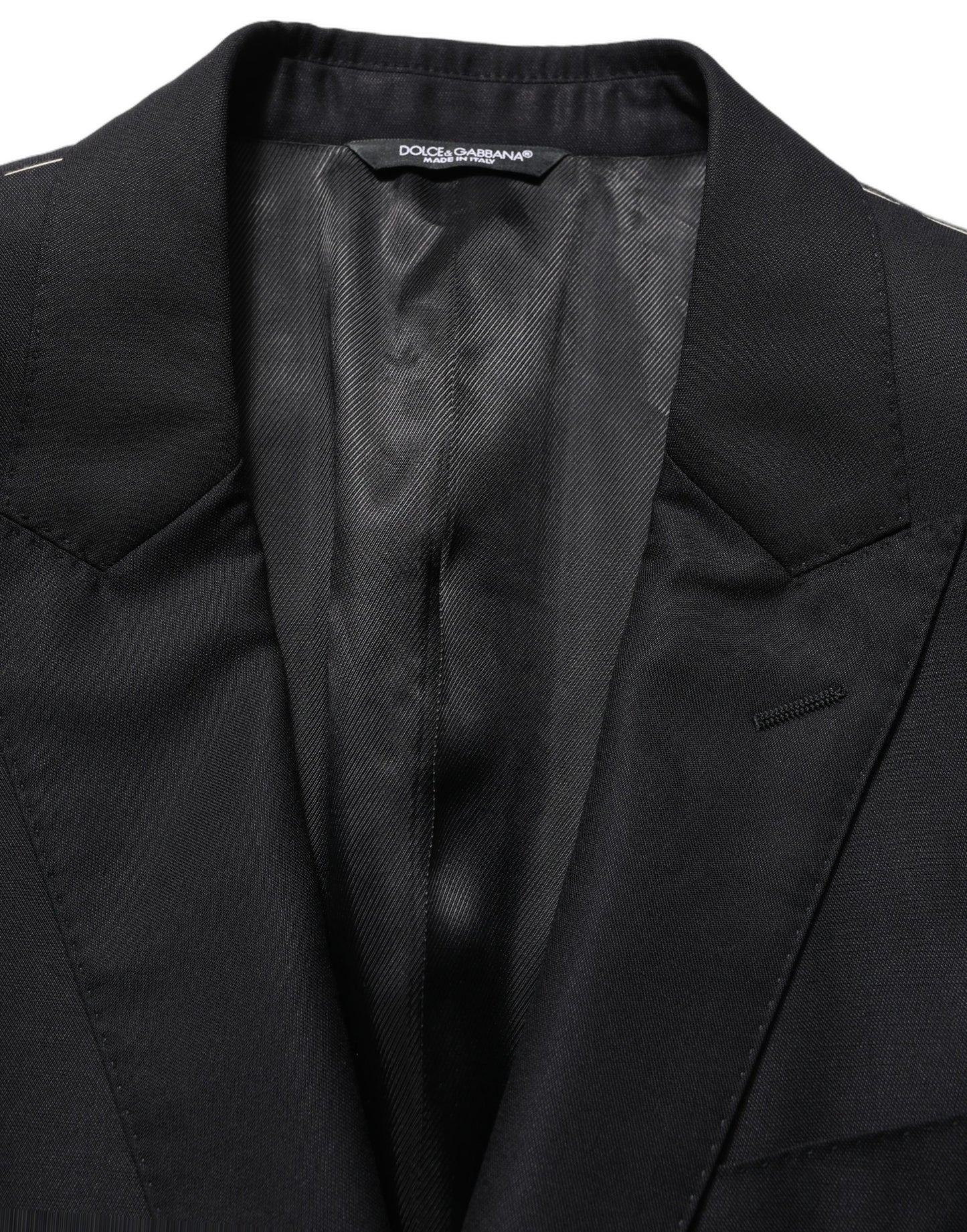 Blazer de lana negro para hombre de Dolce & Gabbana con botonadura sencilla