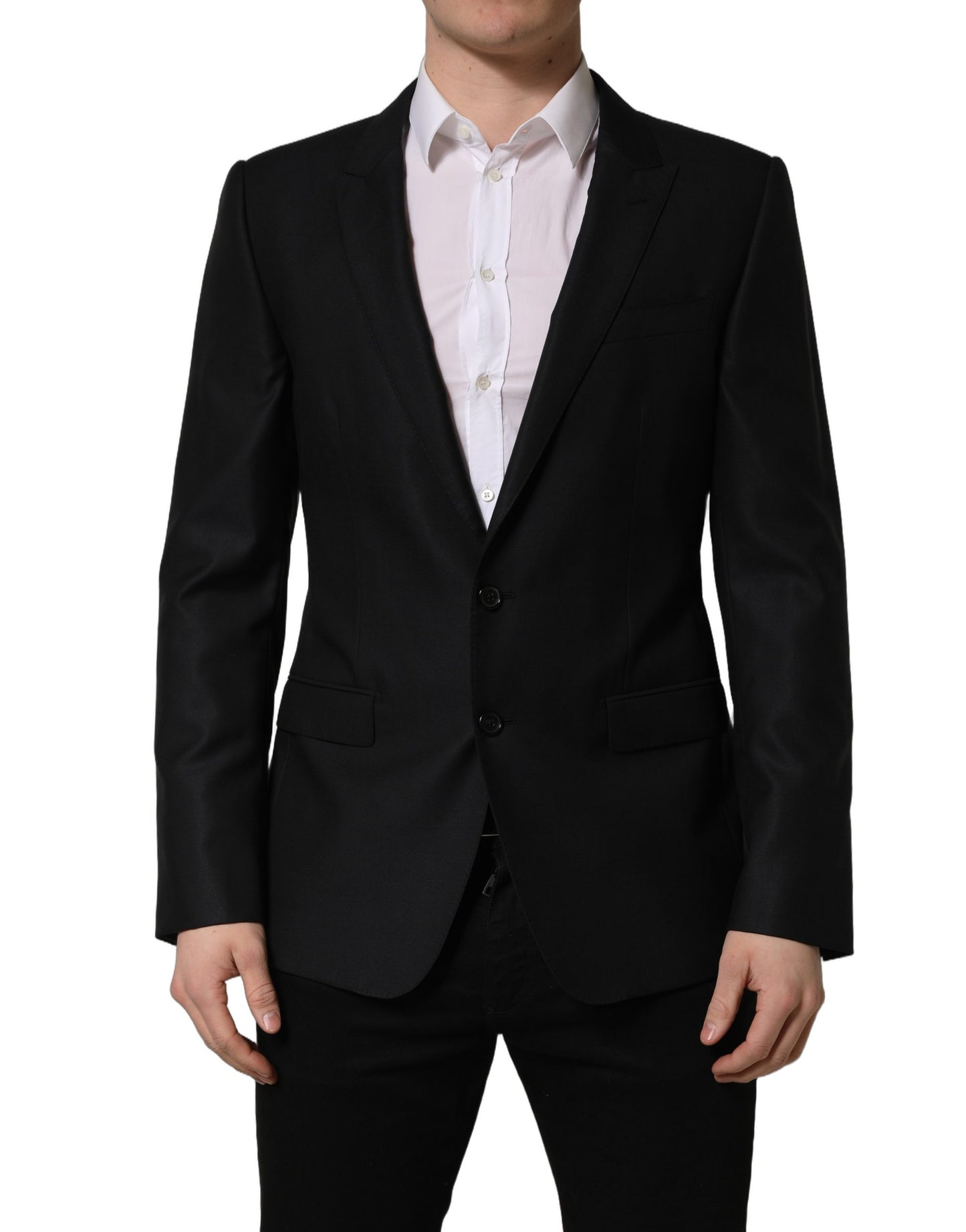 Blazer de lana negro para hombre de Dolce & Gabbana con botonadura sencilla