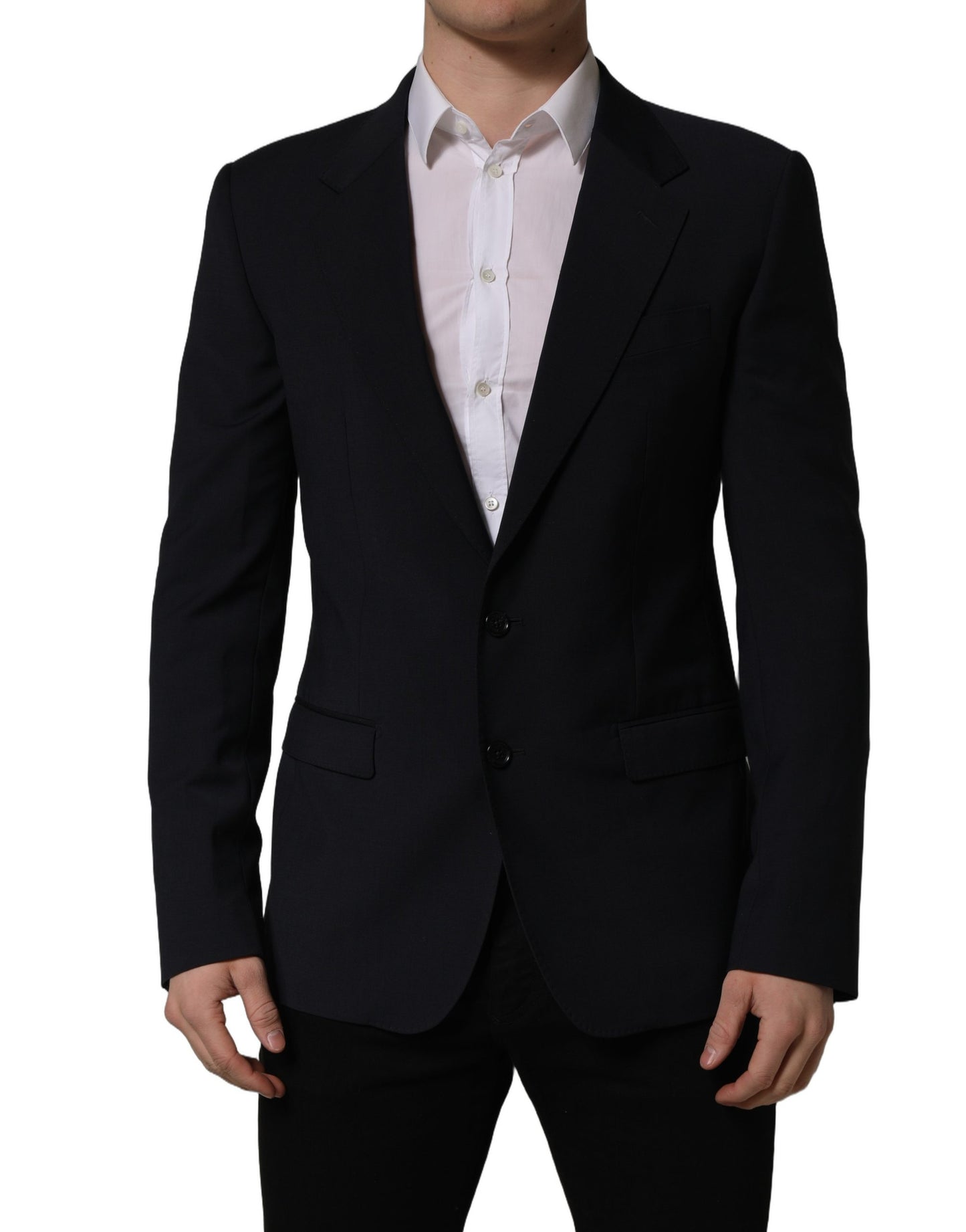 Blazer de lana negro de un solo botón para hombre Dolce & Gabbana