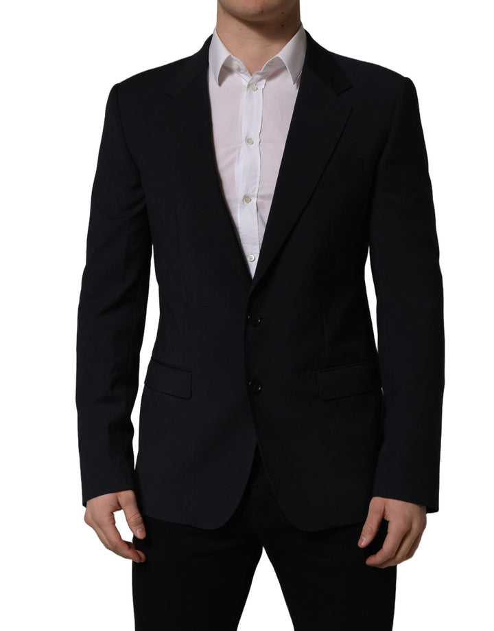 Veste de blazer homme Dolce & Gabbana noire en laine, coupe droite