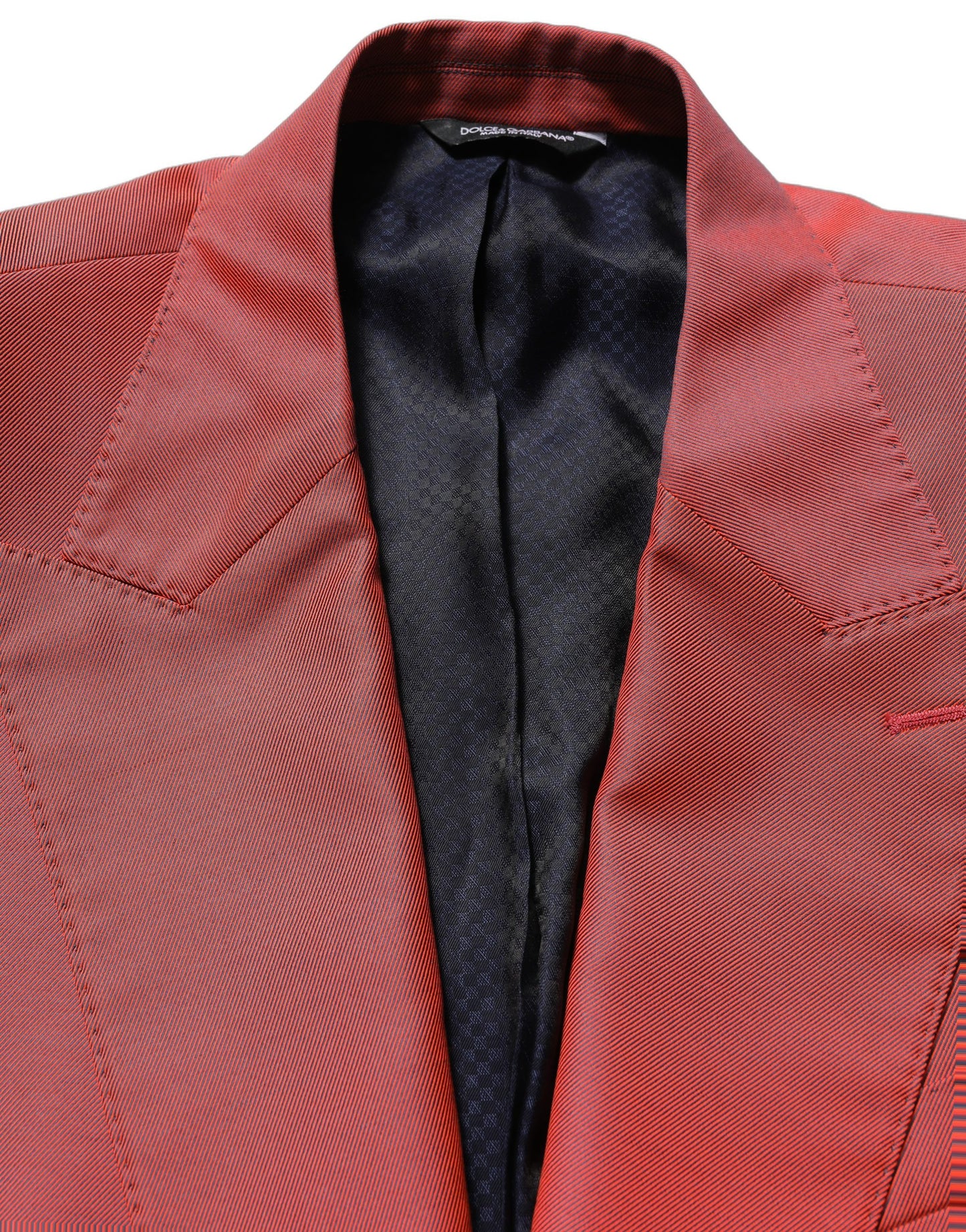 Chaqueta Blazer de Lana Roja Cruzada de Un Botón para Hombre Dolce & Gabbana