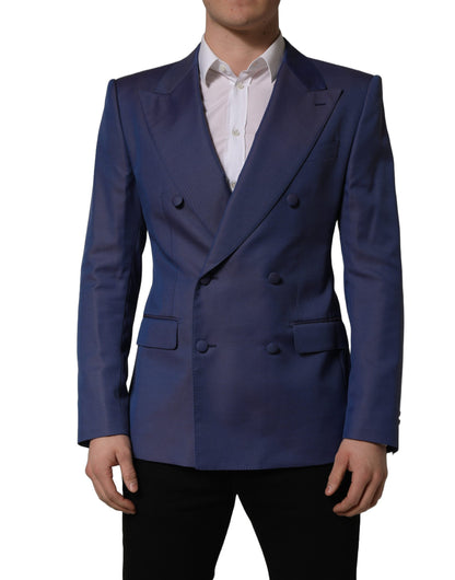 Dolce & Gabbana Americana Azul de Lana Cruzada para Hombre