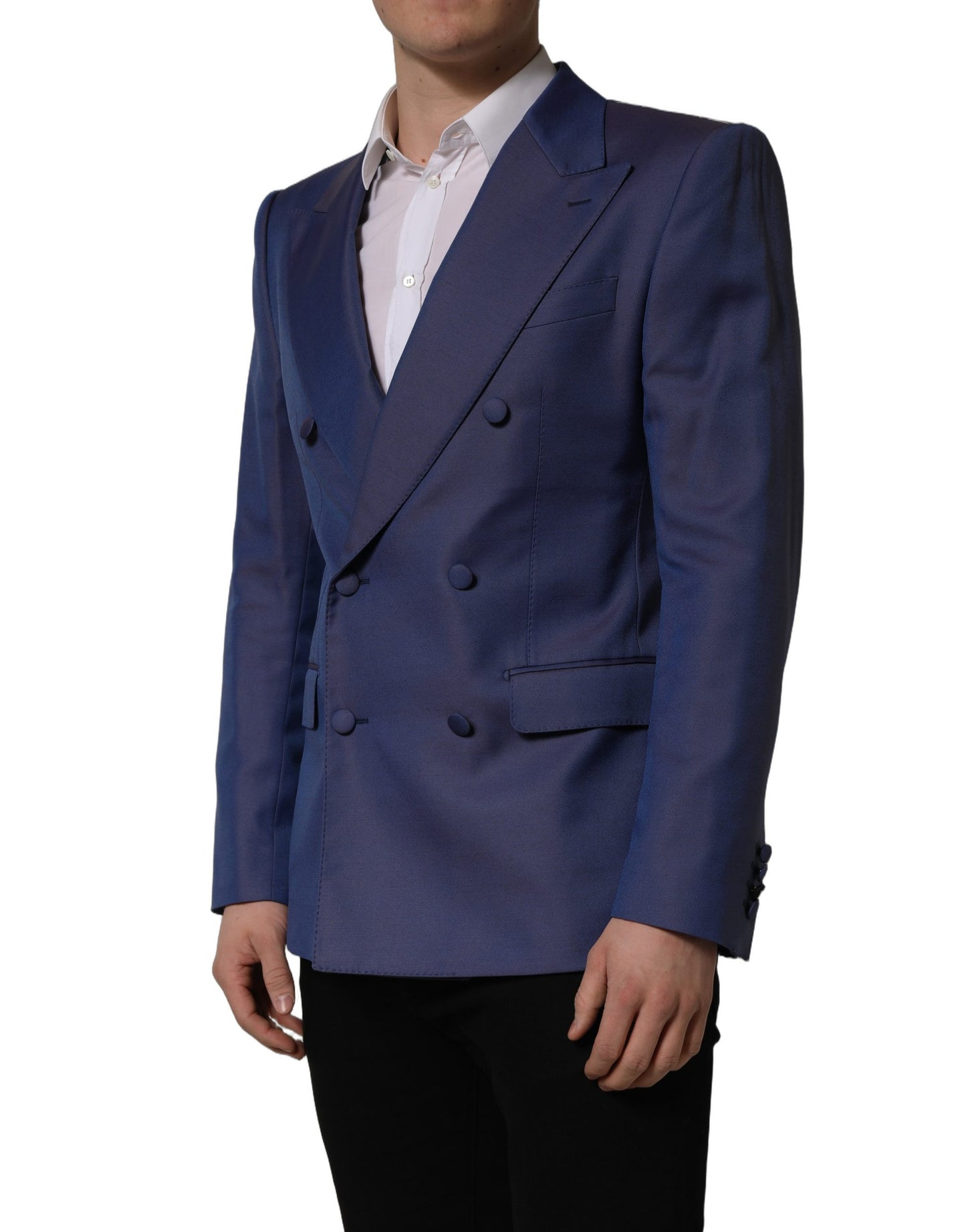 Dolce & Gabbana Americana Azul de Lana Cruzada para Hombre