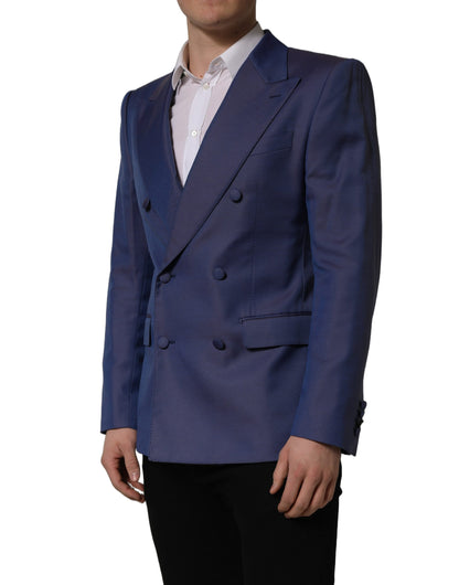 Dolce & Gabbana Americana Azul de Lana Cruzada para Hombre