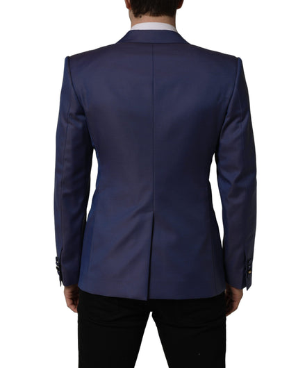 Dolce & Gabbana Americana Azul de Lana Cruzada para Hombre