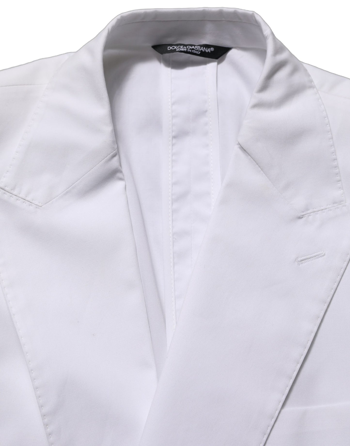 Veste de blazer croisée en coton blanc Dolce & Gabbana