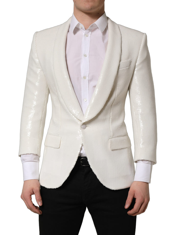 Veste blazer droite Dolce & Gabbana en viscose blanche