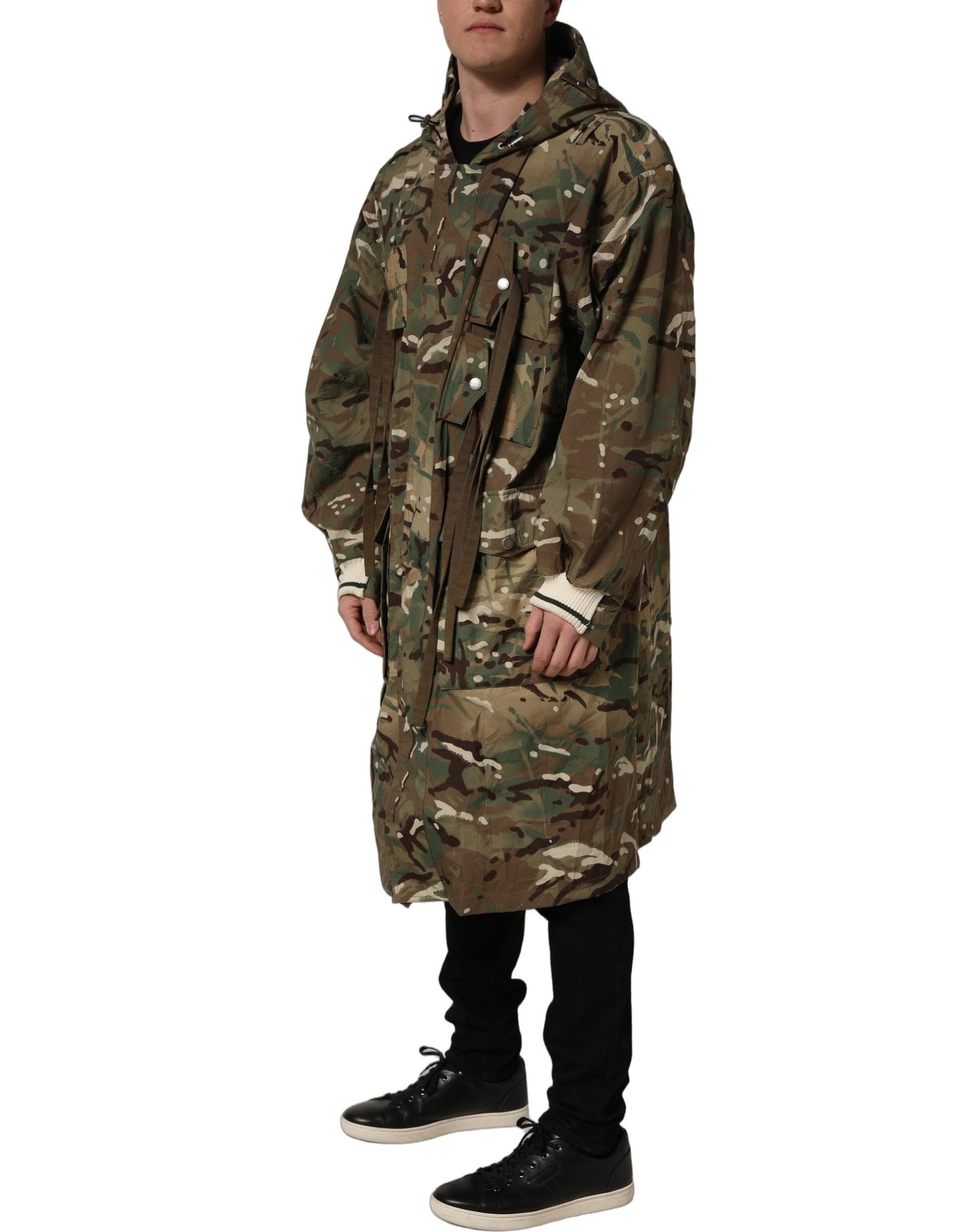 Chaqueta con capucha y estampado de camuflaje multicolor Dolce & Gabbana