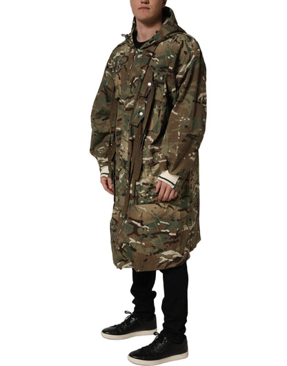 Chaqueta con capucha y estampado de camuflaje multicolor Dolce & Gabbana