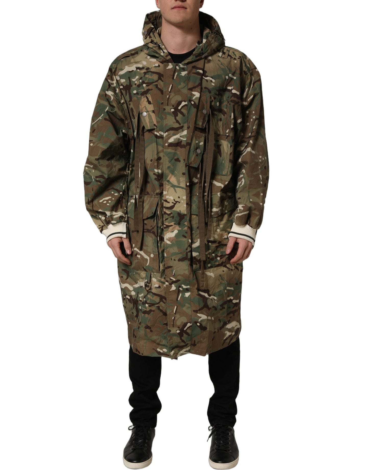 Chaqueta con capucha y estampado de camuflaje multicolor Dolce & Gabbana