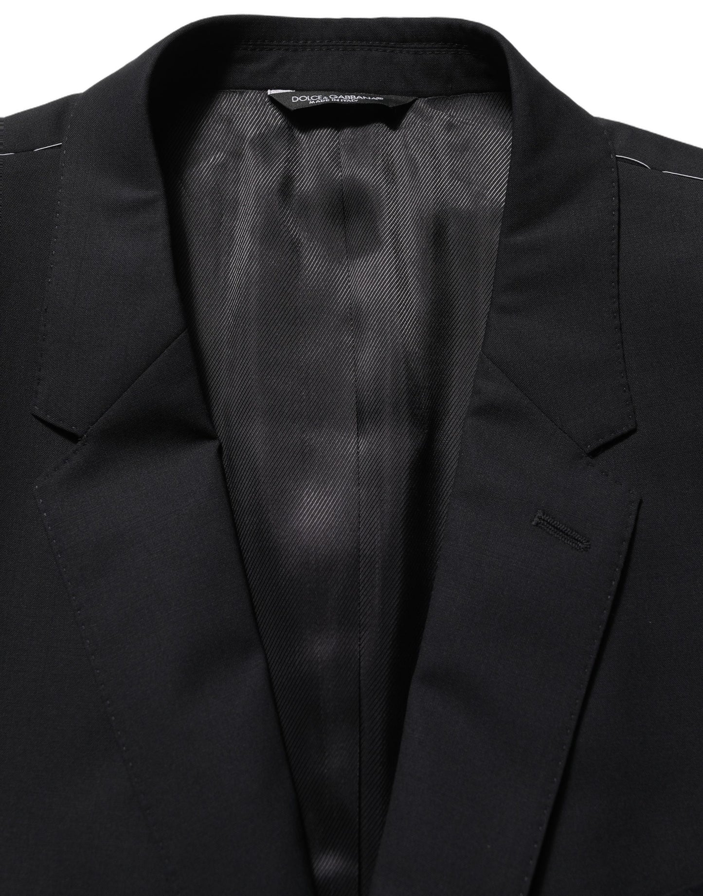 Veste blazer droite en laine noire Dolce & Gabbana