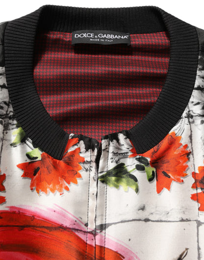 Blouson bombardier imprimé taureau Majolica multicolore Dolce & Gabbana