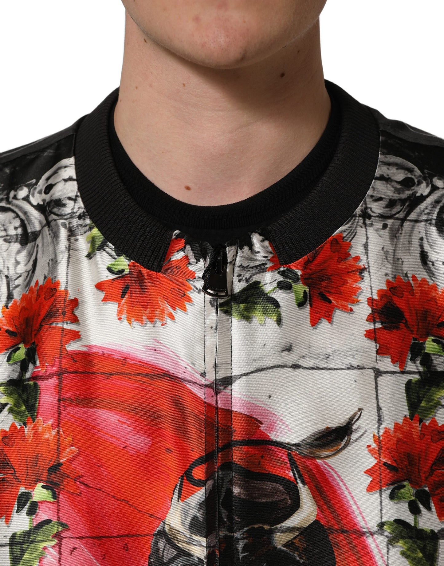 Blouson bombardier imprimé taureau Majolica multicolore Dolce & Gabbana